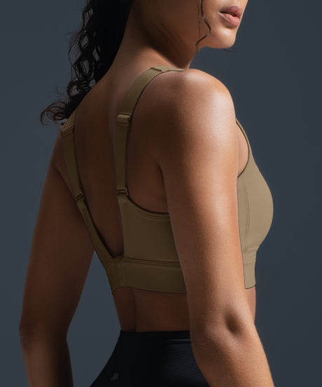 Sujetador deportivo transpirable con espalda cruzada y acolchado para correr | Sujetador deportivo de alta sujeción para mujer
