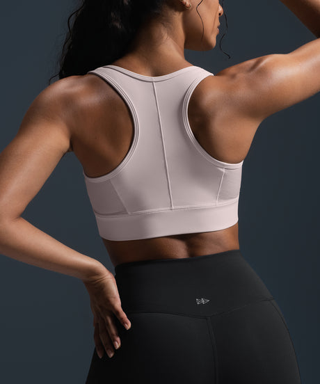 Enfold Zip Front Racerback Vadderad Löpar-BH | Sport-BH med Högt Stöd för Damer