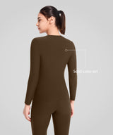 Conjunto de ropa interior térmica Shift, súper suave y elástica, de color liso | Camiseta de manga larga para mujer