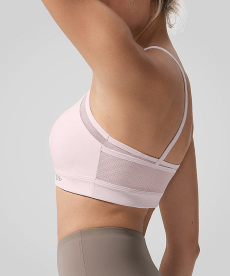 Anywhere Double Strap Sheer Mesh Yoga Bra| Women's Light Support Sports Bra
