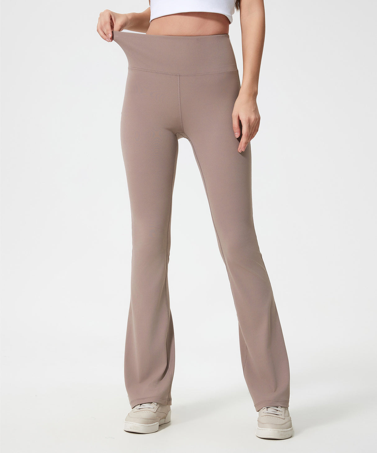 Pantaloni a gamba larga super morbidi ed elasticizzati contenitivi per la pancia | Pantaloni leggeri di supporto da donna