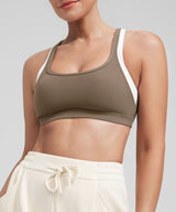 Sujetador de yoga acolchado con doble tirante Anywhere Scoop | Sujetador deportivo de sujeción ligera para mujer