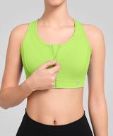 Power Zip Front Breathable Mesh Running Bra | Women's High Support Sports Bra