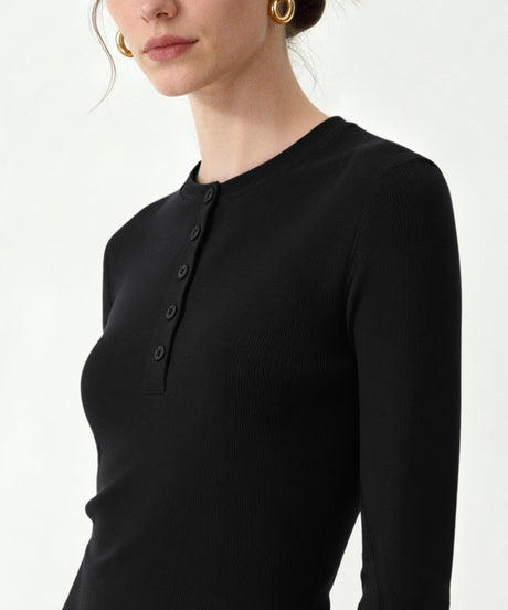 Anywhere Casual Half-Button Collar Long Sleeve Shirt | Women's Long Sleeve T-shirt