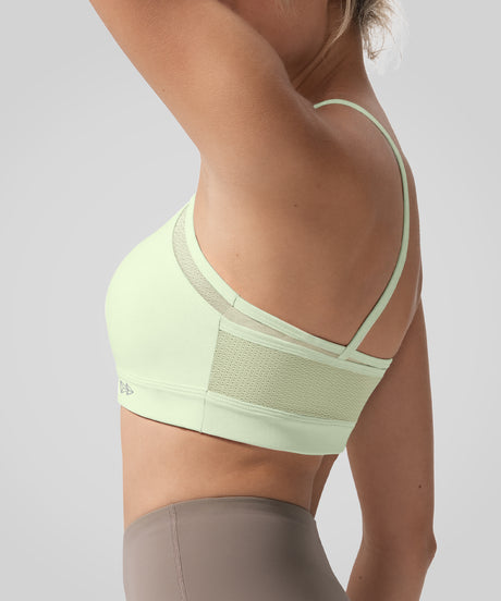 Anywhere Double Strap Sheer Mesh Yoga Bra| Women's Light Support Sports Bra
