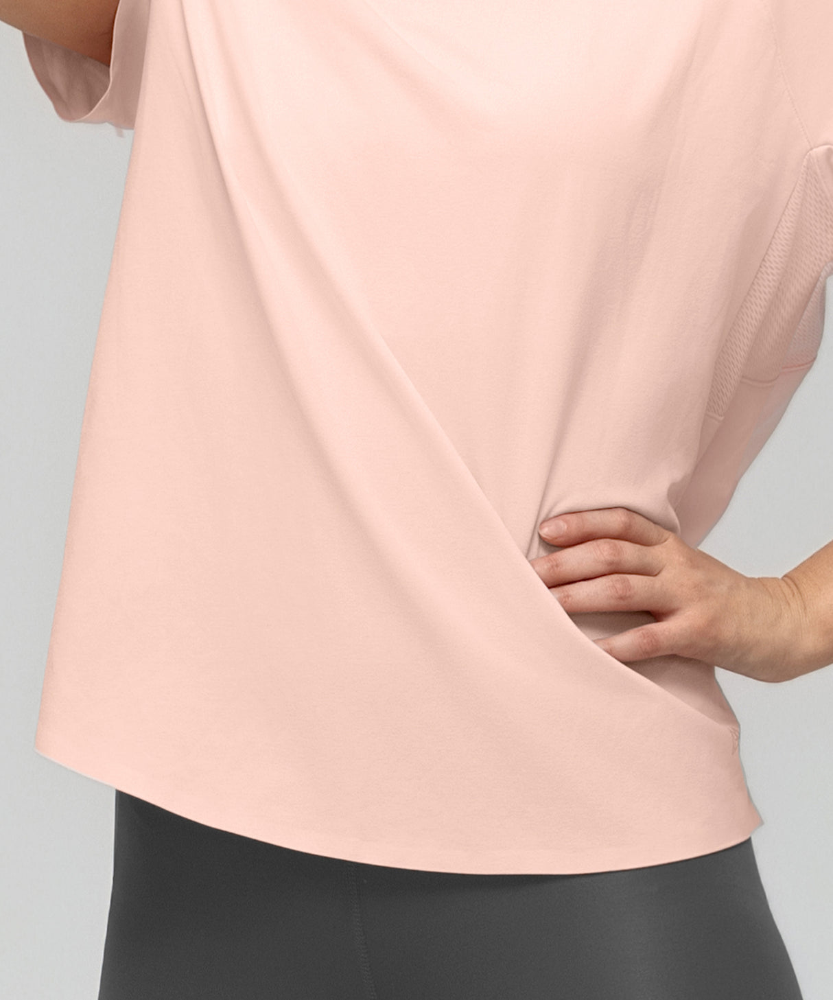 Anywhere Back Mesh Solid Color Comfortable T-shirt
