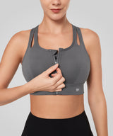 Enfold Longline Hollow Racerback Padded Running Bra | Women's High Support Sports Bra