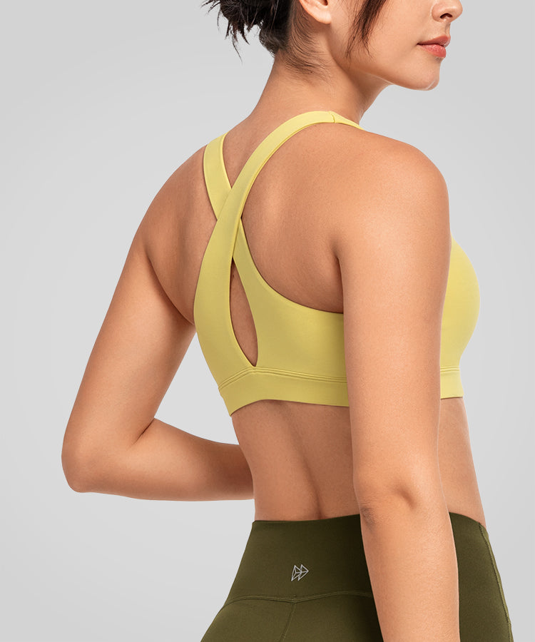 パネライ 希少 Shift Women's | Bra Yoga Padded Back Cross Neckline Scoop Clothing