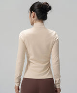 Anywhere Cozy Stretchig Mock Neck Långärmad T-shirt | Långärmad T-shirt för kvinnor