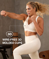 Power V-Neck Adjustable Cross Back Padded Running Bra | Women's High Support Sports Bra