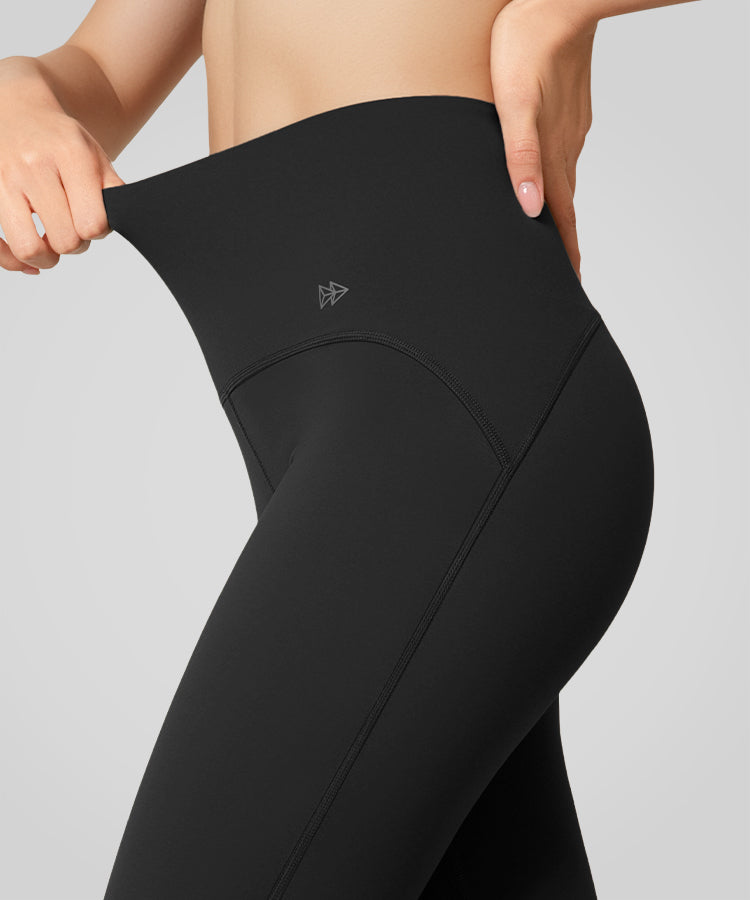 Sömlösa löparleggings med kraftfull rumpa och sömlösa löpartights 62 cm | Damleggings med högt stöd
