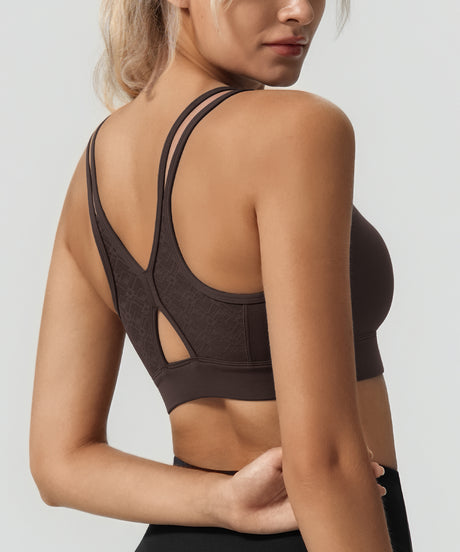 Anywhere V-neck Diamond Mesh Yoga Bra| Women's Light Support Sports Bra