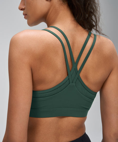 Anywhere Stretch Criss-Cross Mesh Yoga Bra| Women's Light Support Sports Bra