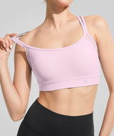 Sujetador de yoga de malla transparente con doble tirante Anywhere | Sujetador deportivo de sujeción ligera para mujer