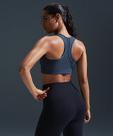 Enfold Zip Front Mesh Racerback Padded Running Bra | Women's High Support Sports Bra