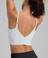 Echo V-Neck Ribbed Padded Yoga Bra | Women's Light Support Sports Bra