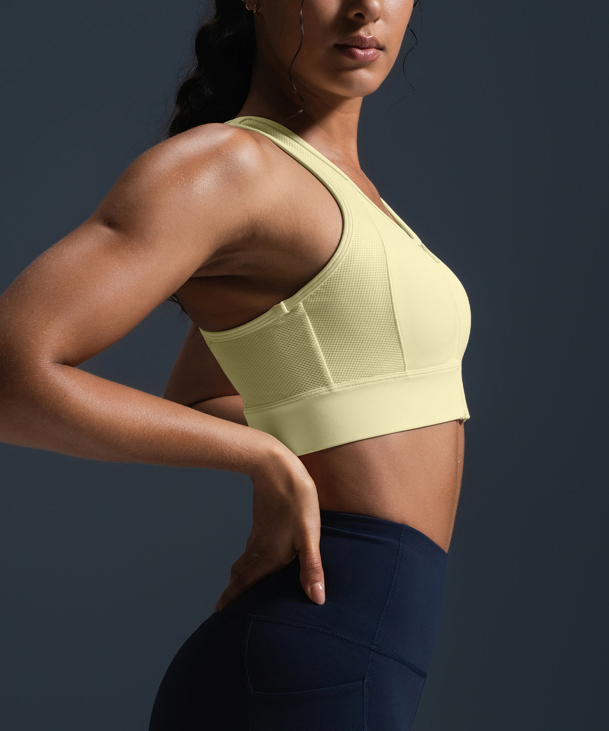 Reggiseno da corsa imbottito con zip frontale Enfold Racerback | Reggiseno sportivo ad alto sostegno da donna