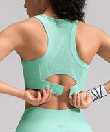 Power™ Multi-seam Mesh Neckline Running Bra | Women's High Support Sports Bra