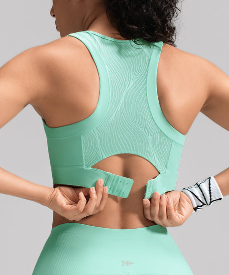 Power Multi-Seam Mesh Neckline Running Bra | Damen Sport-BH mit starkem Halt