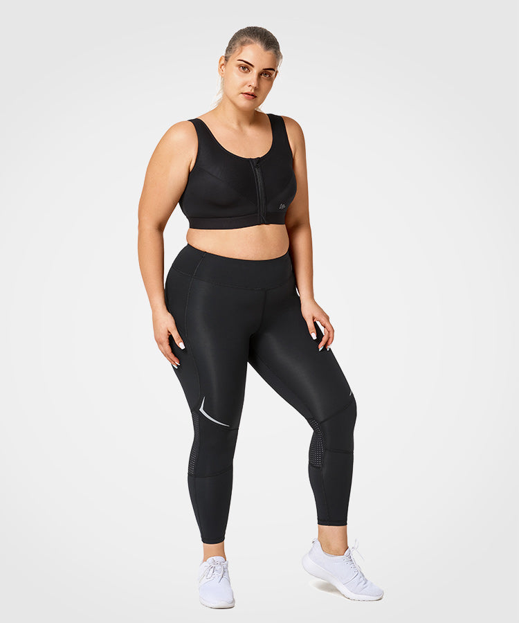 Zip-Front Unpadded High-Support Sports Bra | Women's High Support