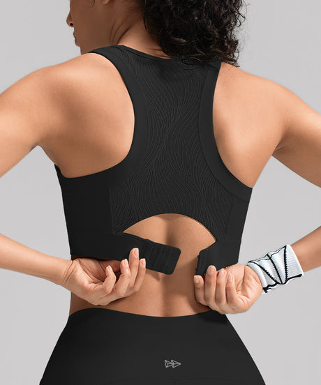 Power Multi-Seam Mesh Neckline Running Bra | Damen Sport-BH mit starkem Halt