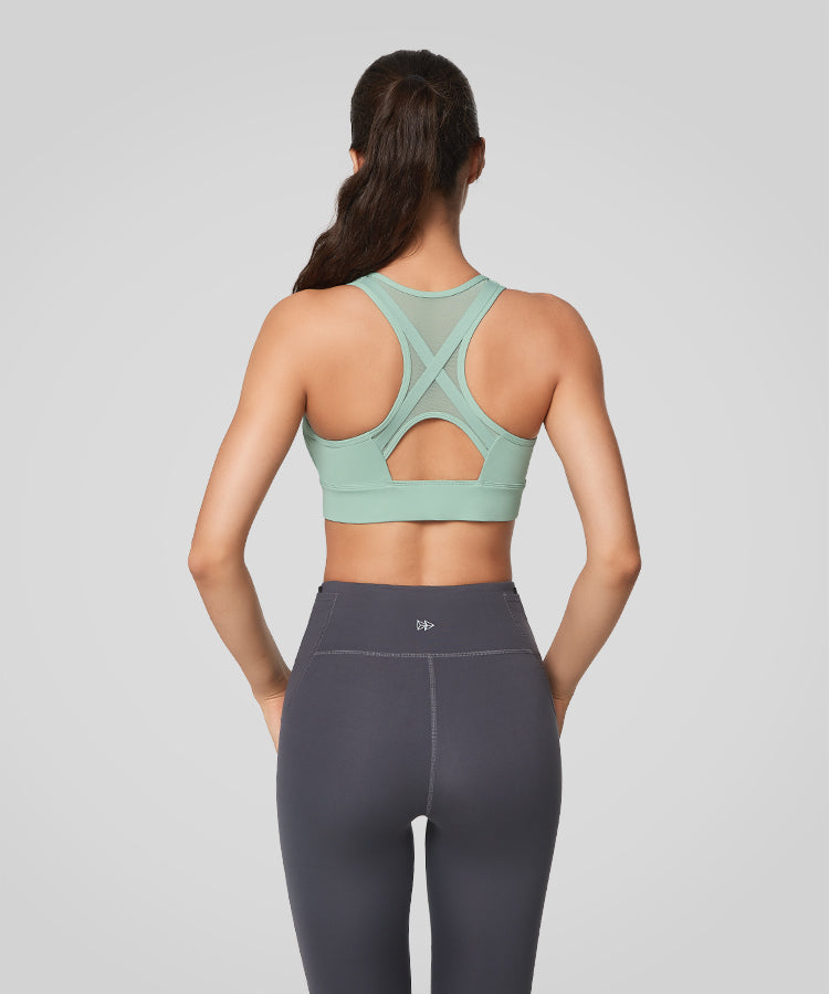 Power Cross Racerback Running Bra | Women's High Support Sports Bra