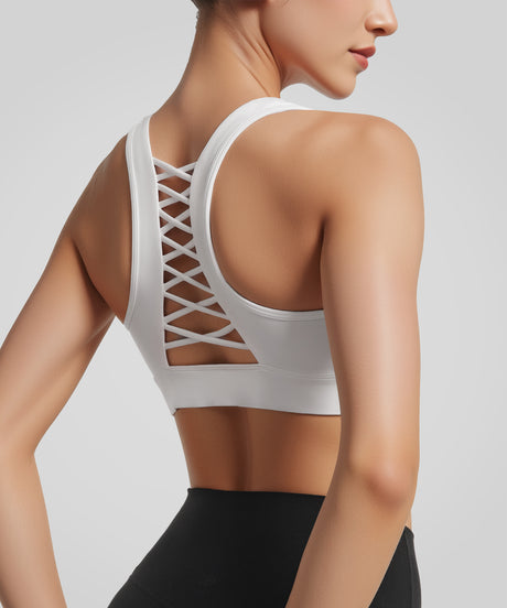 Anywhere Strappy U-ringad yoga-bh med korsad rygg | Sport-bh med lätt stöd för kvinnor