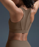 Enfold Zip Mesh Padded Running Bra | Women's High Support Sports Bra