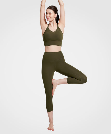 Shift Longline Mesh Strappy Padded Yoga Bra | Women's Light Support Sports Bra