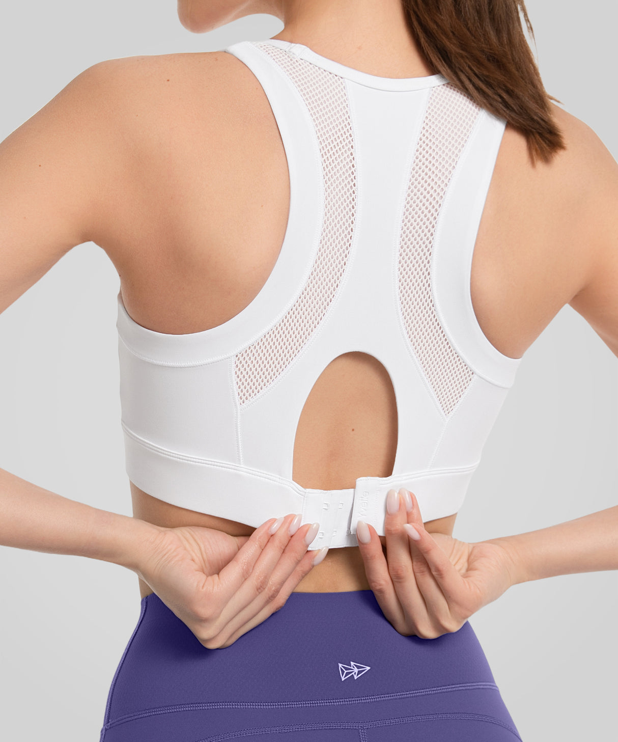 Power Front Mesh Arched Cutout Sports Bra | Women's High Support Sports Bra