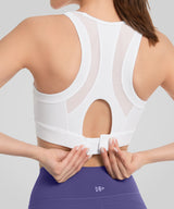 Power Front Mesh Arched Cutout Sports Bra | Women's High Support Sports Bra