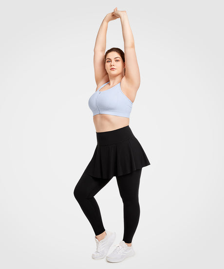 Echo Perforated Zip Front Padded Running Bra | Women's High Support Sports Bra