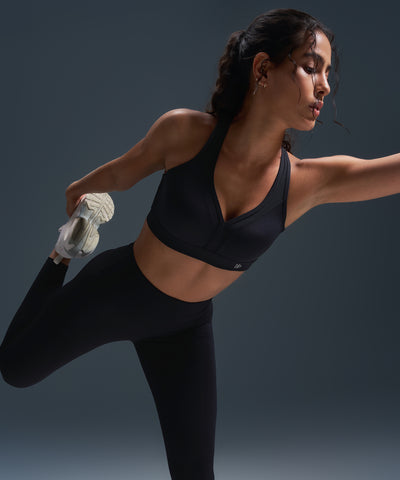 Sujetador para correr Power con cuello en V y espalda cruzada | Sujetador deportivo de alta sujeción para mujer