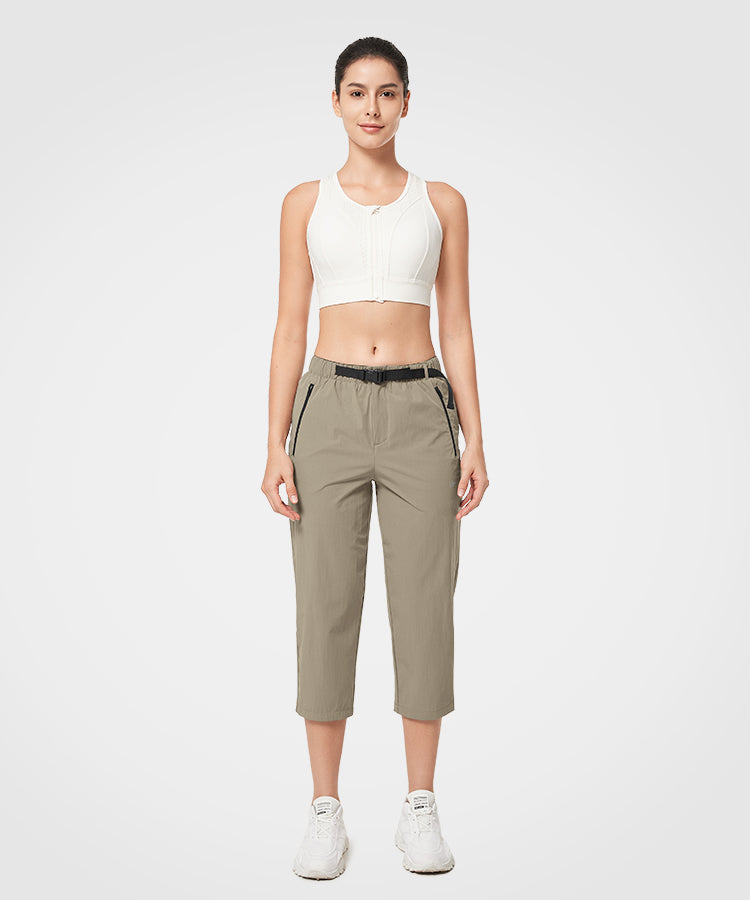 Sculpt Buckle Belt Pocket Cropped Pants