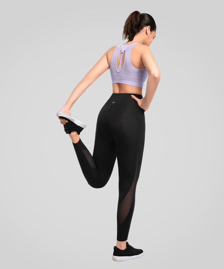 Power Back Verstellbarer Mesh-Lauf-BH | Damen-Sport-BH mit starker Unterstützung Lila
