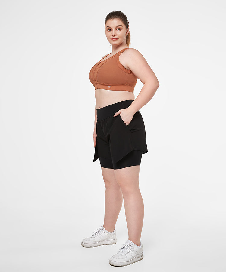 Power Zip verstellbarer Mesh Racerback gepolsterter Lauf-BH | Damen Sport-BH mit starker Unterstützung
