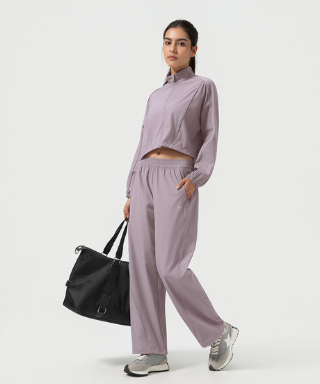 Anywhere Kurzer Stehkragen Mode Freizeitjacke | Damen Sportjacke