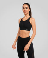 Echo Front Zip Perforerad Solid Vadderad Löpar-BH | Sport-BH med Högt Stöd för Damer