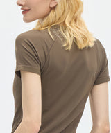 Sculpt Elastic Stretchy Slim Fit Tennis Tee| Women's Short Sleeve T-shirt