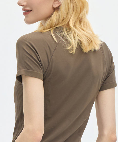 Sculpt Elastic Stretchy Slim Fit Tennis Tee| Women's Short Sleeve T-shirt