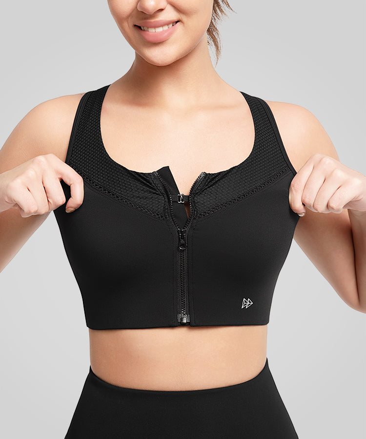 Atmungsaktiver Power Waffle Mesh-Lauf-BH | Sport-BH mit starkem Halt für Damen