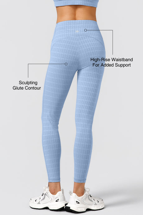 Power™ Jacquard Pattern No Front Seam High-Rise Running Leggings 25inches | Women's High Support Leggings