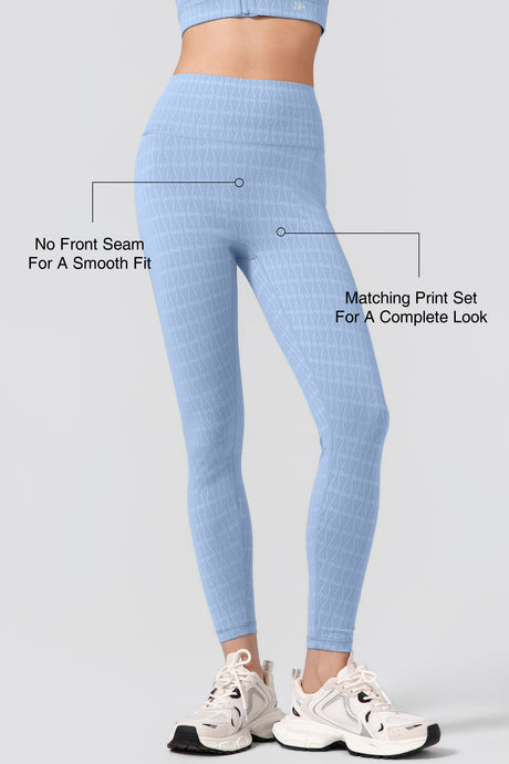 Power™ Jacquard Pattern No Front Seam High-Rise Running Leggings 25inches | Women's High Support Leggings