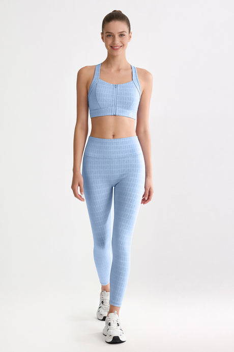 Power™ Jacquard Pattern No Front Seam High-Rise Running Leggings 25inches | Women's High Support Leggings