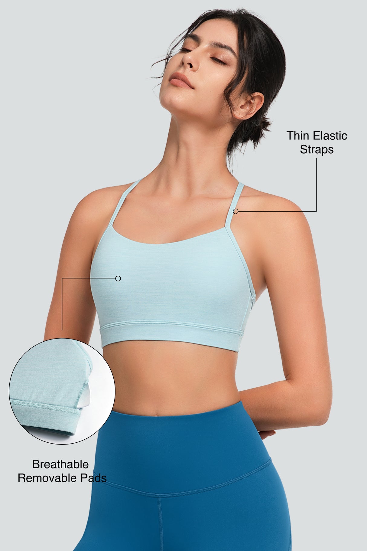 Anywhere™ Scoop Neckline Strappy Padded Yoga Bra | Women's Light Support Sports Bra