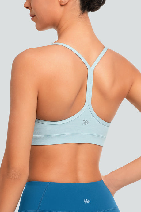 Reggiseno yoga imbottito con scollo a barchetta e spalline sottili Anywhere | Reggiseno sportivo con supporto leggero da donna