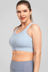 Reggiseno da corsa imbottito con cerniera frontale in rete Jacquard Echo | Reggiseno sportivo ad alto sostegno da donna