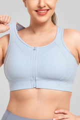 Reggiseno da corsa imbottito con cerniera frontale in rete Jacquard Echo | Reggiseno sportivo ad alto sostegno da donna