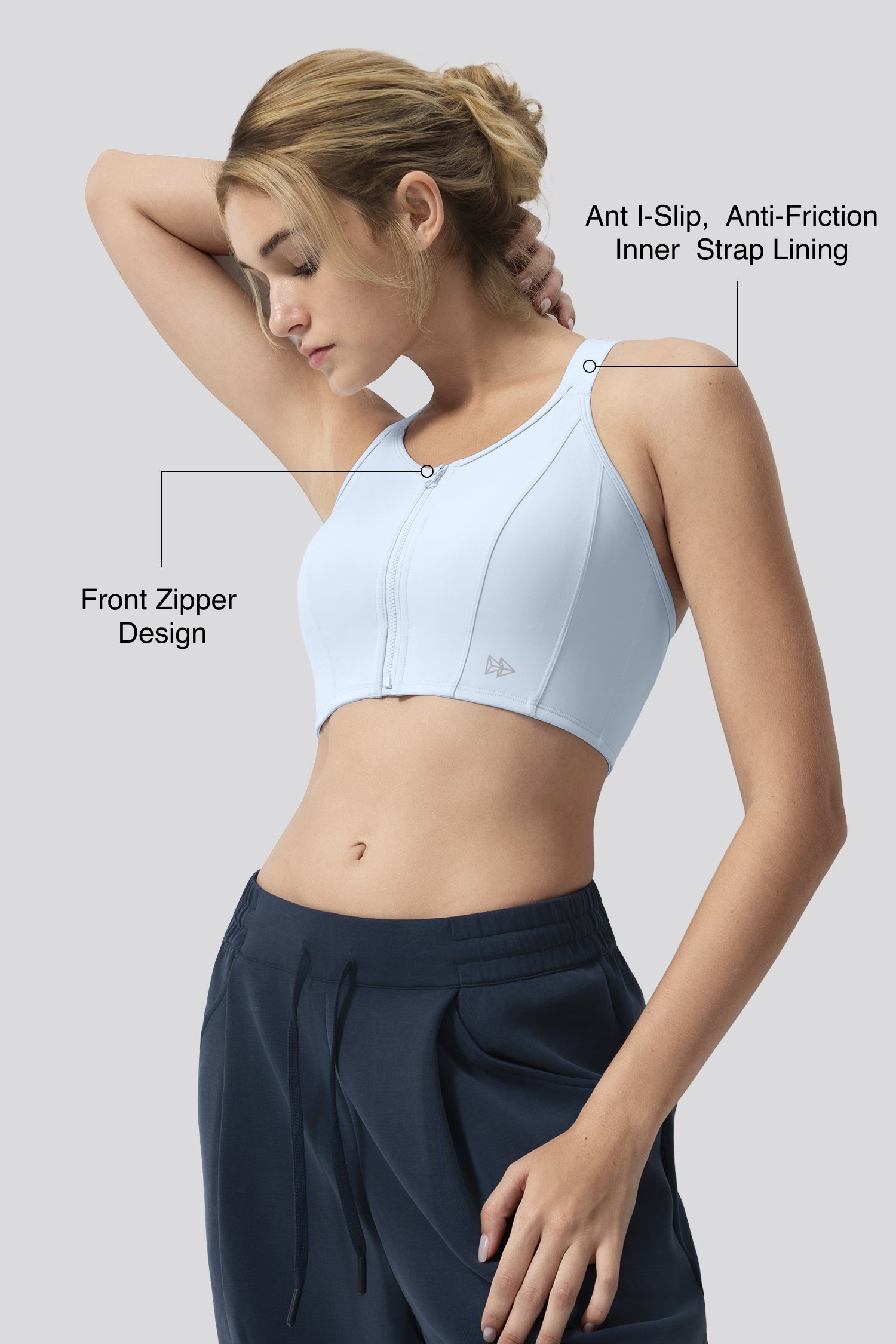 Power™ Zip-Front Adjustable High-Support Longline Bra | Women's
