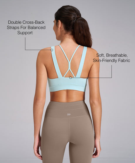 Anywhere Cross-back Soft Fixed Cups Yoga Bra | Women's Light Support Sports Bra Best For Yoga, HIIT